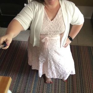 Lane Bryant Dresses - Baby pink lace sleeveless fit-n-flare dress Lane Bryant Dresses - Baby pink lace sleeveless fit-n-flare dress